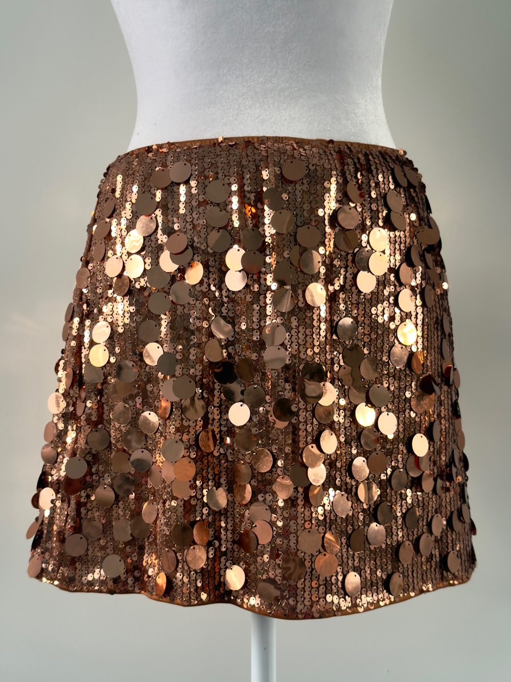 Women's Sequin Skirt Sparkly Mini Skirts Underneath Night Out Party Copper